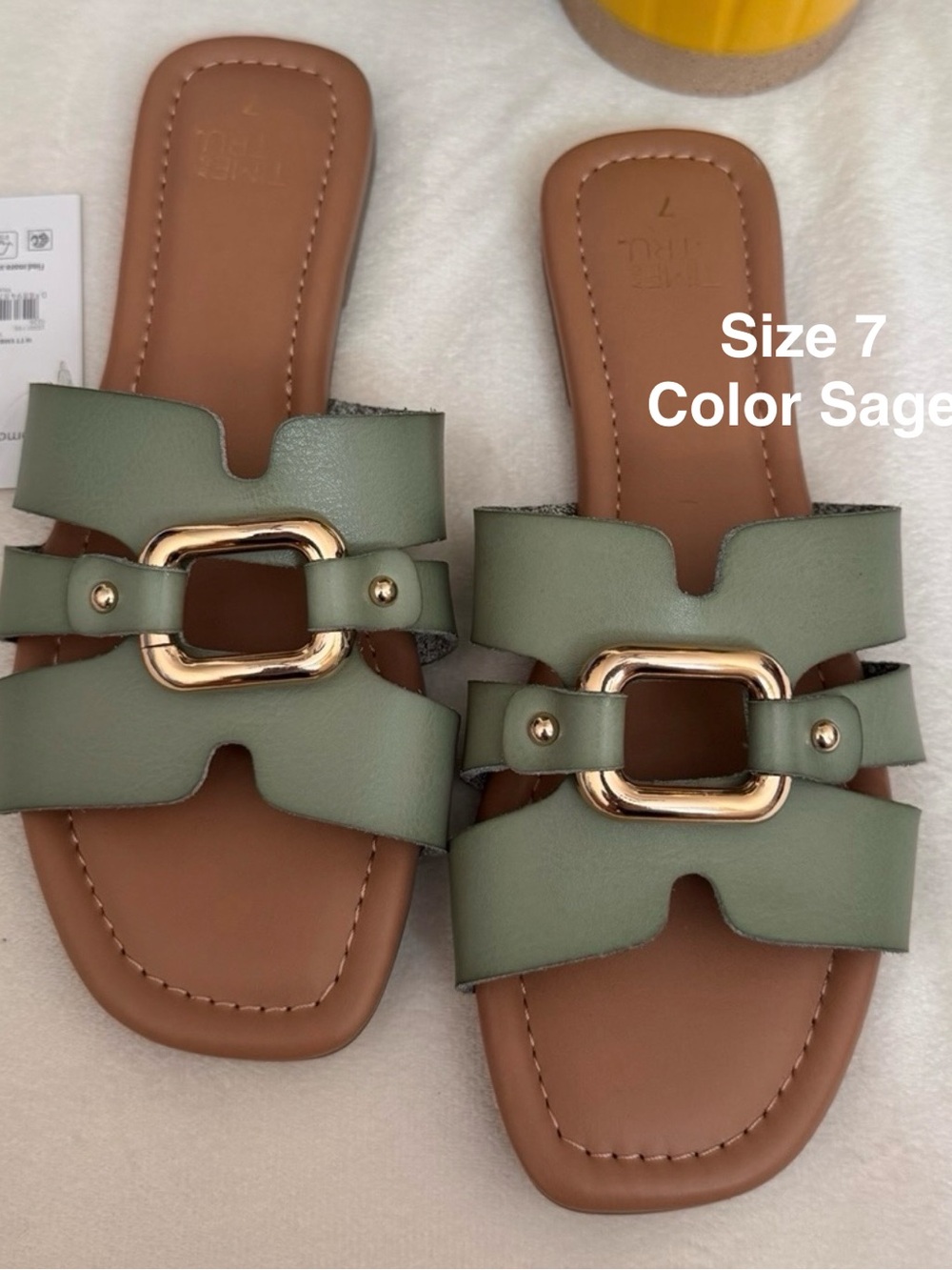 Time and Tru Women's Hardware Slide Sandals, Size 7